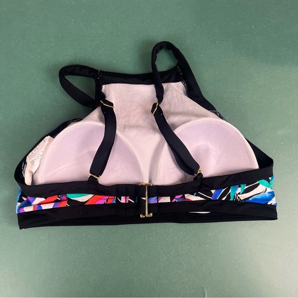 Jantzen High Neck multi color swim top size 10 - Picture 2 of 4